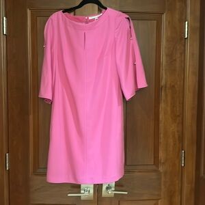 Trina Turk Asymmetrical Dress in Bright Pink